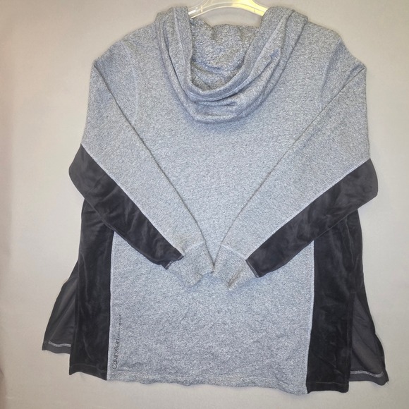 Calvin Klein Tops - Calvin Klein Hoodie Women 2X Gray Excellent Velvet Trim Full Zip Performance